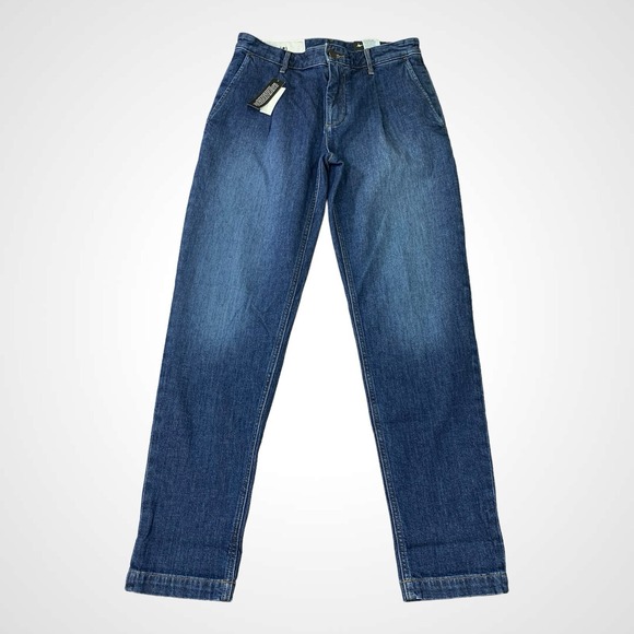 Banana Republic Other - Banana Republic Traveler Pant Mens 30x31 Blue Relaxed Tapered Stretch Pleated